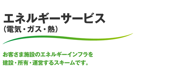 エネルギーサービス（電気・ガス・熱） お客さま施設のエネルギーインフラを建設・所有・運営する事業スキームです。